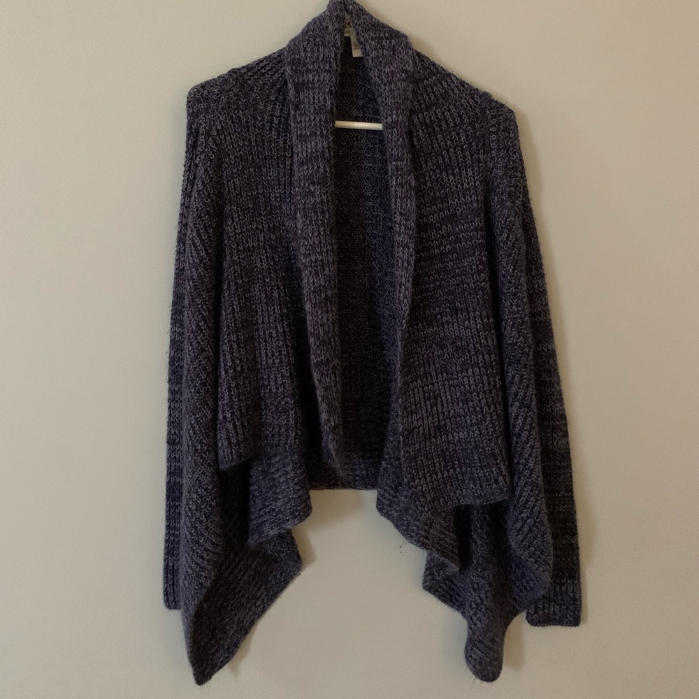 purple cardigan